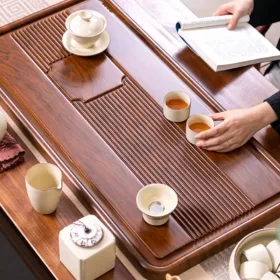 ティートレイ 家庭用 全体長方形シンプルなカンフーティーセット中国風 2023 新しいリビングルームのティーテーブル